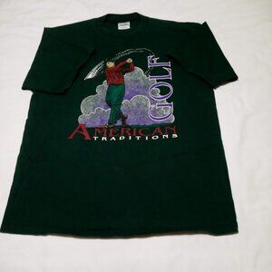 Vintage Danaggers Men's Green Golf American Traditions T-Shirt  Size Large